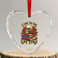 Vintage Skull Roses Gothic Dark Academia Aesthetic Heart Crystal Glass Ornament I Vow You Vow We Vow Fantasy Fiction Bookish Gift