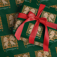 Vintage Tennessee Coquette Bow Wrapping Paper Roll Retro TN Orange Checkered Print US State