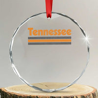 Vintage Tennessee Crystal Glass Ornament Retro Classic TN Orange Print Retro Three Stripe