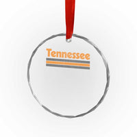 Vintage Tennessee Crystal Glass Ornament Retro Classic TN Orange Print Retro Three Stripe