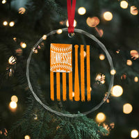 Vintage Tennessee Crystal Glass Ornament Retro Classic TN Orange Retro Baseball American US Flag