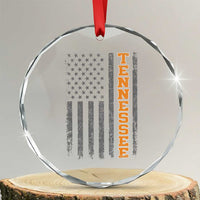 Vintage Tennessee Crystal Glass Ornament Retro Orange TN American Flag Patriotic US State