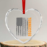 Vintage Tennessee Heart Crystal Glass Ornament Retro Orange TN USA Flag Patriotic US State