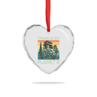 Vintage There Is No Planet B Earth Day Gift Heart Crystal Glass Ornament