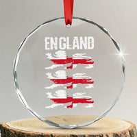 Vintage Three Lions England Pride Crystal Glass Ornament Patriotic Soccer British Football Fans