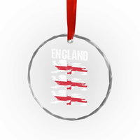 Vintage Three Lions England Pride Crystal Glass Ornament Patriotic Soccer British Football Fans