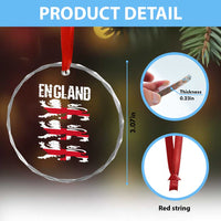 Vintage Three Lions England Pride Crystal Glass Ornament Patriotic Soccer British Football Fans