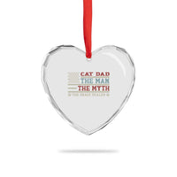 Vintage USA Cat Dad Heart Crystal Glass Ornament The Man The Myth The Snack Dealer