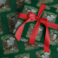 Vintage Yellowstone National Park Wrapping Paper Roll Retro Nature Wildlife Outdoor Hiking Camping Forest - Wonder Print Shop