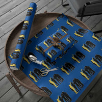 Viral Basketball Pointing Huddle Wrapping Paper Roll Funny Women Sports Culture Meme Yellow Silhouette Graphic