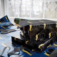 Viral Basketball Pointing Huddle Wrapping Paper Roll Funny Women Sports Culture Meme Yellow Silhouette Graphic