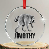 Viral Seattle Jimothy the Raccoon Crystal Glass Ornament Vintage Trash Panda Meme Graphic