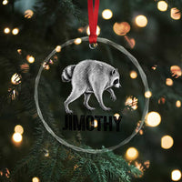 Viral Seattle Jimothy the Raccoon Crystal Glass Ornament Vintage Trash Panda Meme Graphic
