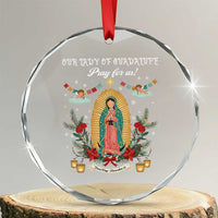Virgin Mary Crystal Glass Ornament Our Lady Of Guadalupe Pray For Us TS14