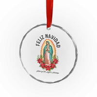 Virgin Mary Feliz Navidad Crystal Glass Ornament Our Lady Virgen De Guadalupe TS14
