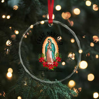 Virgin Mary Feliz Navidad Crystal Glass Ornament Our Lady Virgen De Guadalupe TS14
