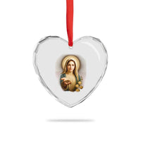 Virgin Mary Maria Heart Crystal Glass Ornament Catholic Christian Faith - Wonder Print Shop