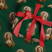 Virgin Mary Maria Wrapping Paper Roll Catholic Christian Faith - Wonder Print Shop