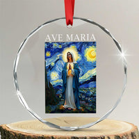 Virgin Mary Starry Night Crystal Glass Ornament Mother of Christ Catholic - Wonder Print Shop