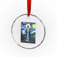 Virgin Mary Starry Night Crystal Glass Ornament Mother of Christ Catholic TS14