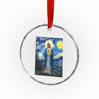 Virgin Mary Starry Night Crystal Glass Ornament Mother of Christ Catholic - Wonder Print Shop