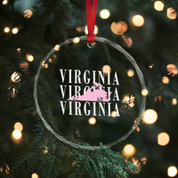 Virginia State Map Crystal Glass Ornament East Coast State Pride Travel Gift