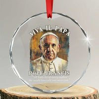 Viva il Papa Pope Francis Crystal Glass Ornament Papa Memorial Tribute TS02