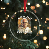 Viva il Papa Pope Francis Crystal Glass Ornament Papa Memorial Tribute TS02