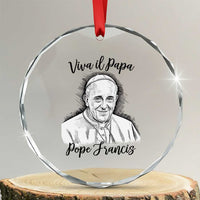 Viva il Papa Pope Francis Crystal Glass Ornament Thank You Papa Catholic Tribute TS02