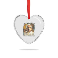 Viva il Papa Pope Francis Heart Crystal Glass Ornament Papa Memorial Tribute - Wonder Print Shop
