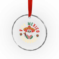 Viva Mexico Cabrones Crystal Glass Ornament Mexican Skull Christmas - Wonder Print Shop