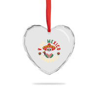 Viva Mexico Cabrones Heart Crystal Glass Ornament Mexican Skull Christmas - Wonder Print Shop