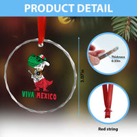 Viva Mexico Crystal Glass Ornament Funny Mexican Dance Dinosaur Hispanic Heritage TS02
