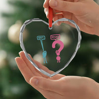 Wait What Grammar English Teacher Heart Crystal Glass Ornament Funny Punctuation Gift