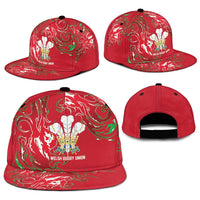 Wales Rugby Pride Snapback Cap Cymru Three feathers Flame Fire Style