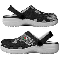 Wales Viking Ravens Clogs Shoes Vegvisir Runes Pattern - Wonder Print Shop