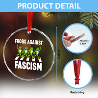 Walking Frog Against Fascism Crystal Glass Ornament Frogs Band Resistance Protest TS02