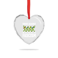 Walking Frog Against Fascism Heart Crystal Glass Ornament Frogs Band Resistance Protest - Wonder Print Shop