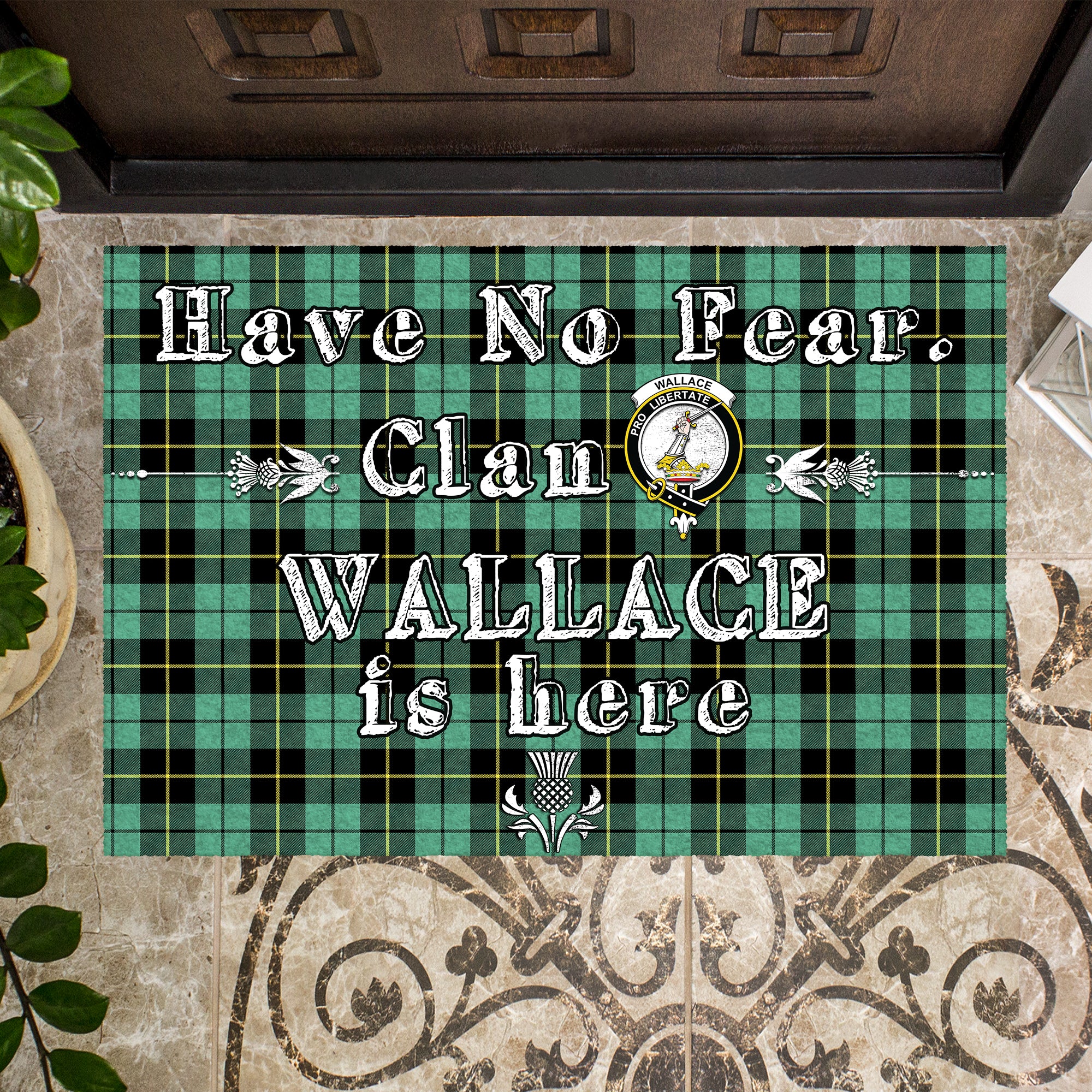 wallace-hunting-ancient-clan-tartan-door-mat-family-crest-have-no-fear-tartan-door-mat