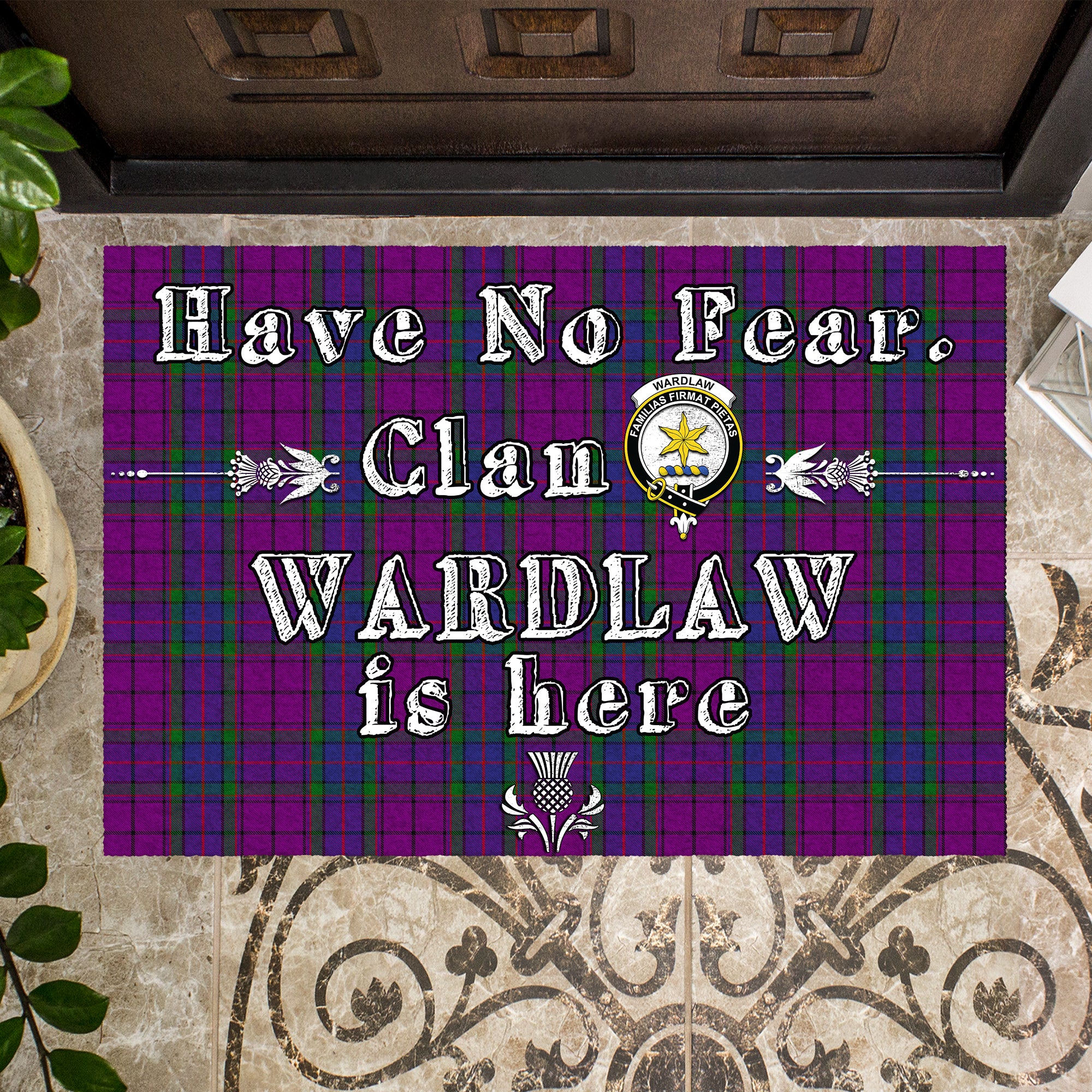 wardlaw-clan-tartan-door-mat-family-crest-have-no-fear-tartan-door-mat