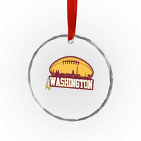 Washington Crystal Glass Ornament Football Native American Feather - Wonder Print Shop