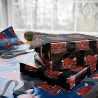 Waving Morocco Flag Stadium Lights Wrapping Paper Roll Patriotic Moroccan Soccer Fans