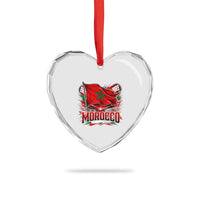 Waving Morocco Flag Stadium Lights Heart Crystal Glass Ornament Patriotic Moroccan Soccer Fans