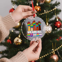 We Are All Human Rainbow Hands Crystal Glass Ornament LGBTQ+ Unity Equality Pride Month - Wonder Print Shop