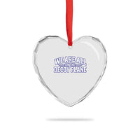 We Are All On The Decoy Plane Theories Aviator Wings Blue Heart Crystal Glass Ornament Funny Satirical Meme Conspiracy Commentary