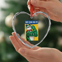 We Can Do It Rosie Frog Heart Crystal Glass Ornament Resist Protest Parody Feminist Retro Poster - Wonder Print Shop