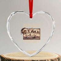 We Should Have Built A Wall Fighting Illegal Immigration Since 1492 Heart Crystal Glass Ornament Native American
