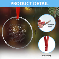 We the People Crystal Glass Ornament US Constitution Preamble 4th Of July Patriotic Stars - Wonder Print Shop