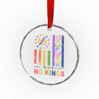 We The People No Kings in America Crystal Glass Ornament Protest LGBTQ+ American Flag - Wonder Print Shop