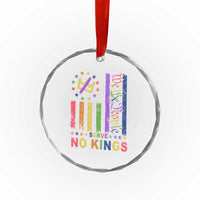 We The People No Kings in America Crystal Glass Ornament Protest LGBTQ+ American Flag TS10